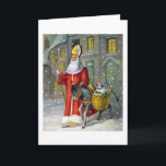 Carte de voeux vintage Saint Nicolas et Donkey<br><div class="desc">Vintage St. Nicholas et Donkey salutation / note / carte de Noël! Belle scène vintage de Saint Nicolas et son âne marchant à travers la neige avec un panier de jouets!</div>