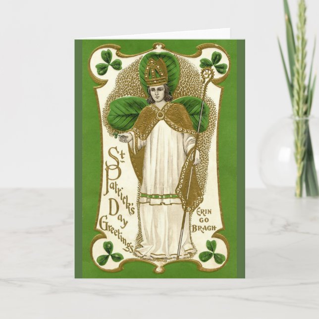 Carte de voeux vintage Saint Patrick's Day (Devant)