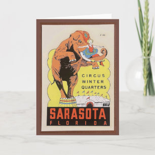 Carte de voeux vintage Sarasota Circus