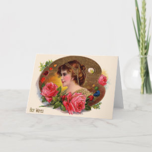 Carte de voeux vintage Victorian Meilleurs voeux
