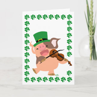 Carte de voeux violoniste de la Saint Patrick