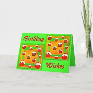 Carte de vœux "Vœux d'anniversaire" & Cupcakes