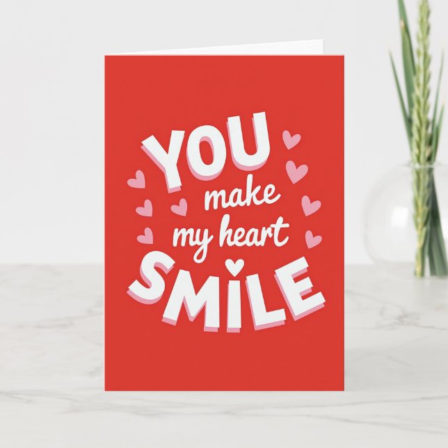 Carte de vœux Vous faites sourire mon cœur (Devant)