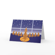 Carte de voeux WagsToWish_Menorah Chiens