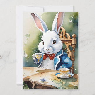 Carte de voeux Watercolor Baby Alice in Wonderland