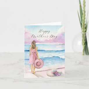 Carte de voeux Watercolor Beach pour la fête des m