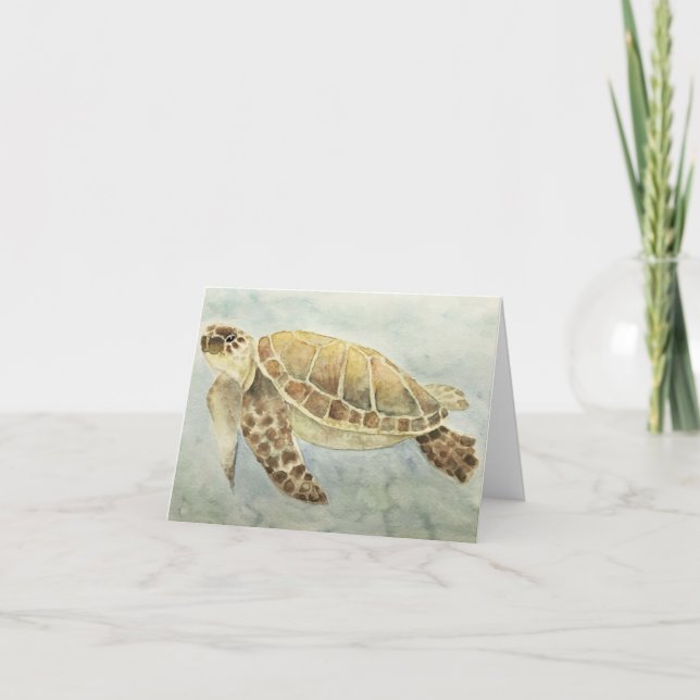 Carte de voeux Watercolor Sea Turtle (Devant)