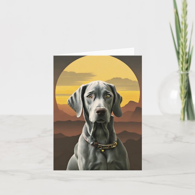 Carte de voeux Weimaraner Sunset (Devant)