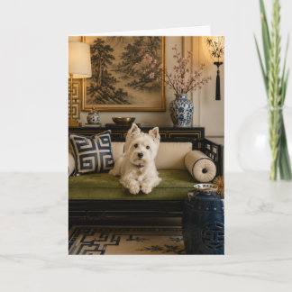 Carte de vœux Westie Chinoiserie