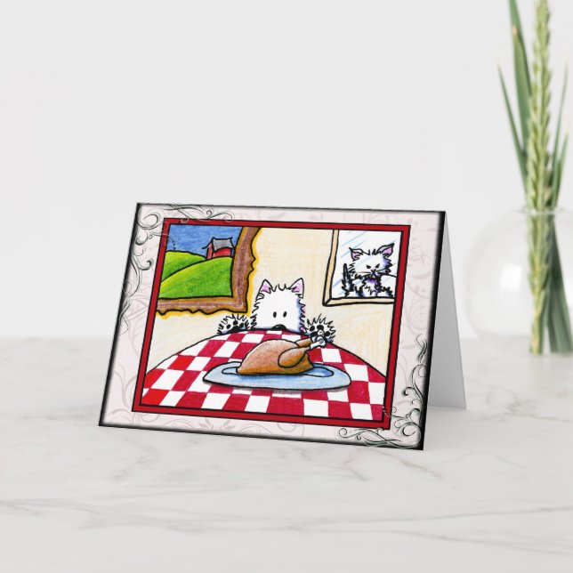 Carte de voeux Westie Terrier Thanksgiving (Devant)
