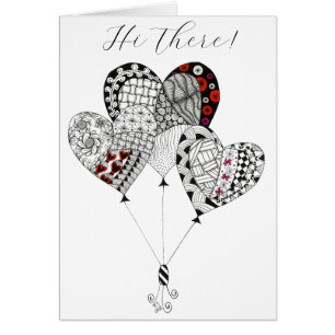 Carte de voeux Whimsical Heart Balloons