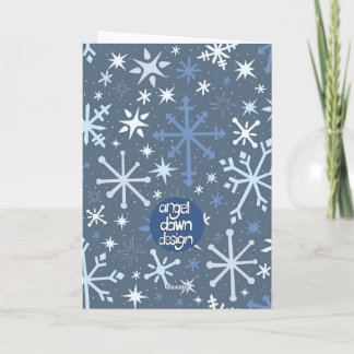 Carte de voeux Whimsical Snowflake en Blues