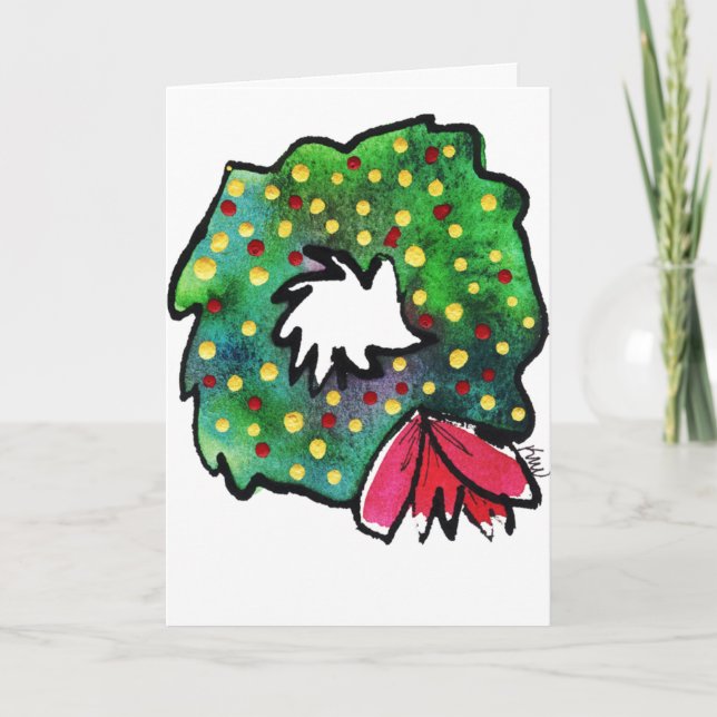 Carte de voeux Whimsy Wreath de Noël (Devant)