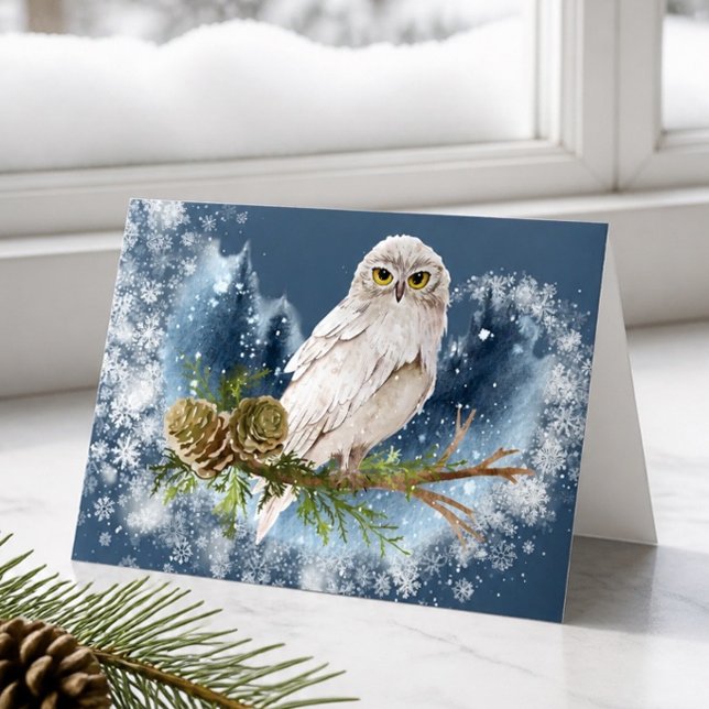 Carte de vœux White Owl (Créateur téléchargé)