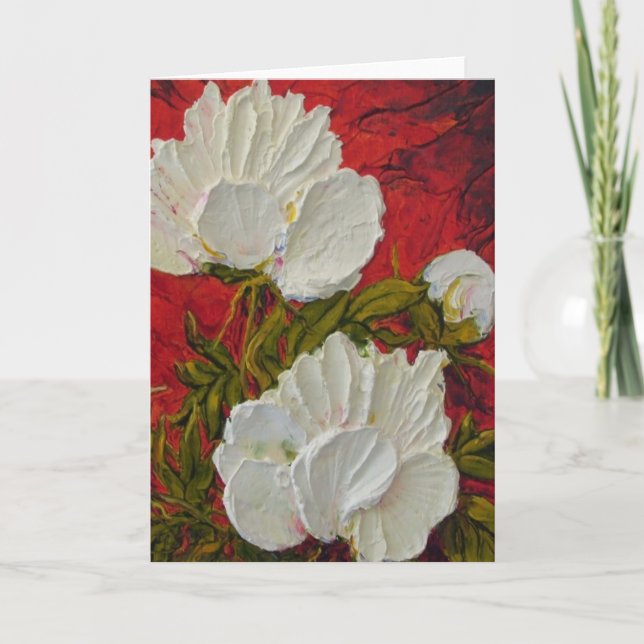 Carte de voeux White Peonies (Devant)