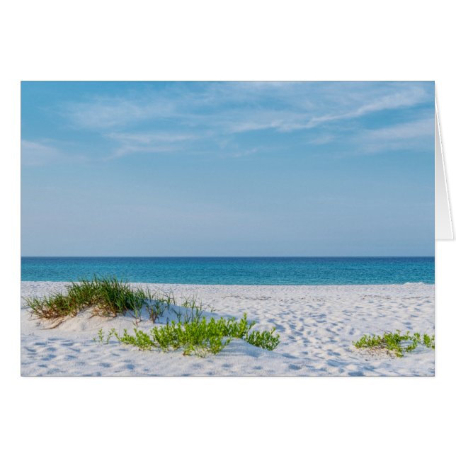 Carte de voeux White Sandy Beach Florida Coastline (Devant horizontal)