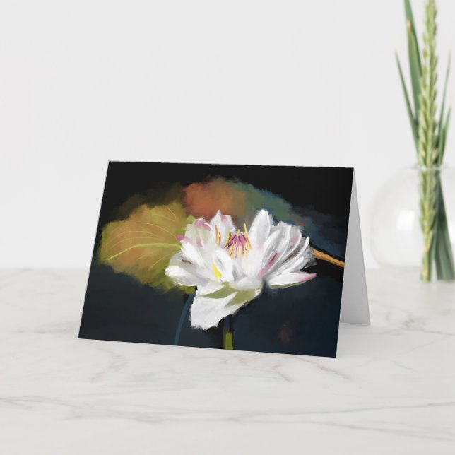 Carte de voeux White Water Lily (Devant)