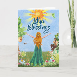 Carte de vœux Wicca Solstice d'été Litha Soleil d'