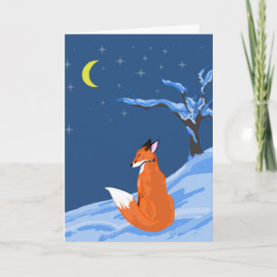 Carte de voeux Winter Night Fox