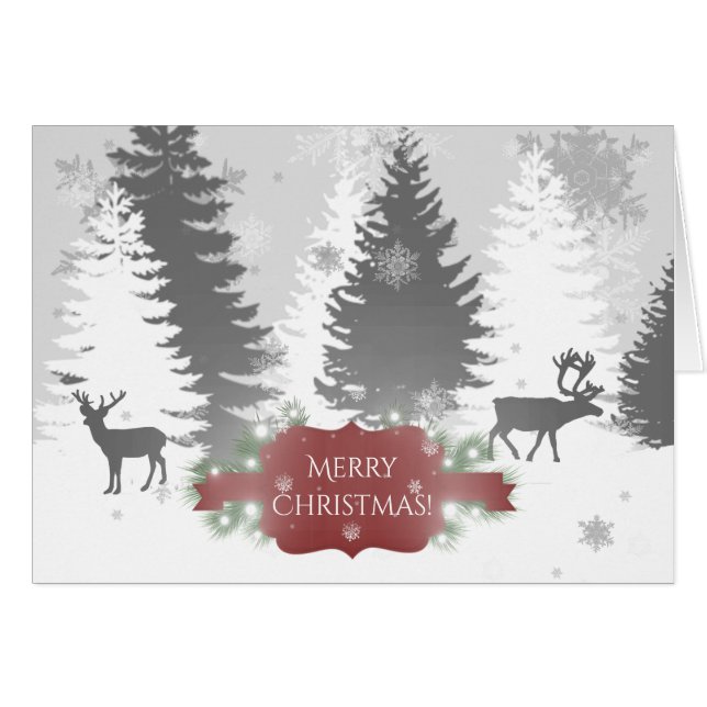 Carte de voeux Winter Wonderland - Rouge (Devant horizontal)