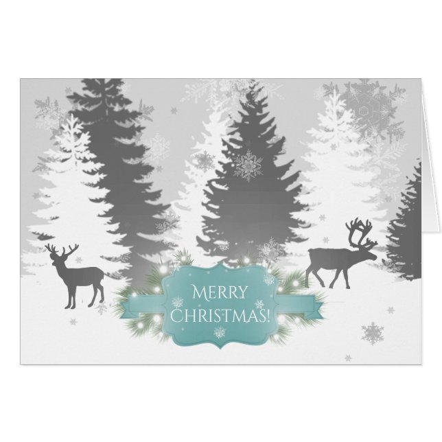 Carte de voeux Winter Wonderland - Turquoise (Devant horizontal)