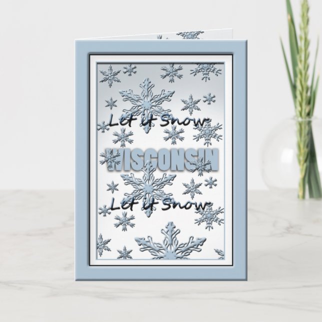 Carte de vœux Wisconsin Qu'il neige (Devant)