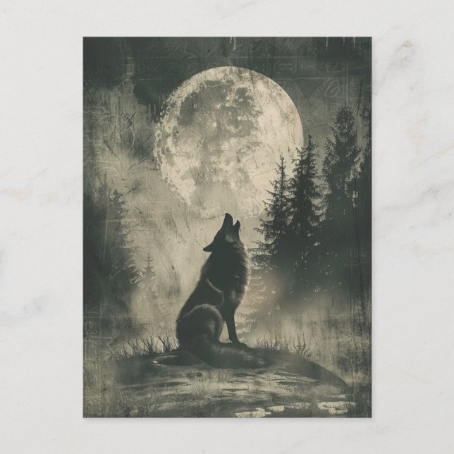 Carte de voeux Wolf Samhain Halloween (Devant)