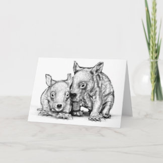 Carte de voeux Wombat Joeys