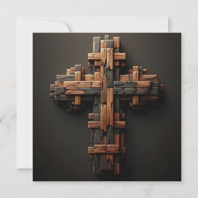 Carte de voeux Wood Cross (Devant)