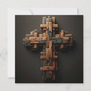 Carte de voeux Wood Cross
