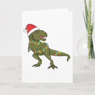 Carte de voeux Xmas Christmas Dinosaur T-Rex Père
