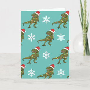 Carte de voeux Xmas Christmas Dinosaur T-Rex Père
