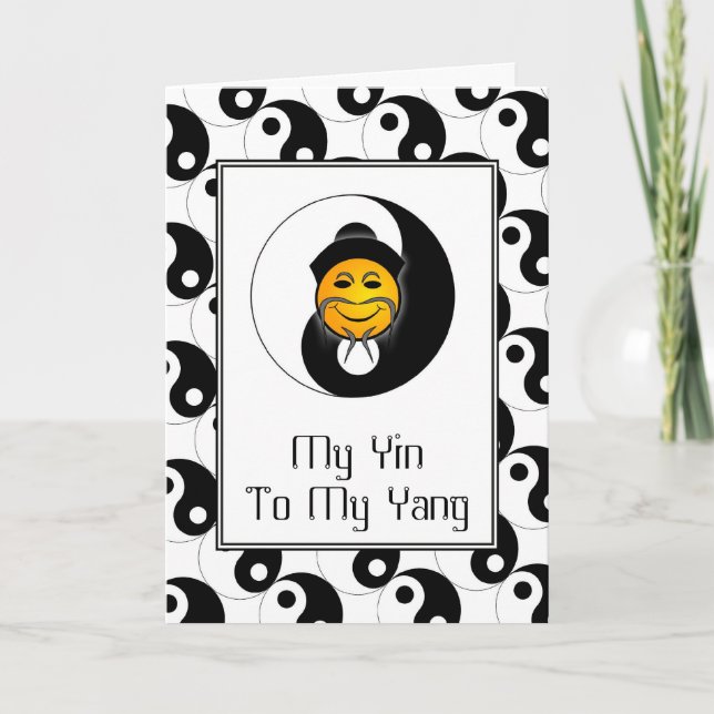 Carte de voeux Yin Yang Happy Face Card (Devant)