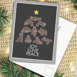 Carte de vœux Yoga Pain d'épice Joie Amour Paix Fê