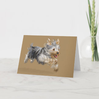 Carte de voeux Yorkie, enveloppes blanches standar