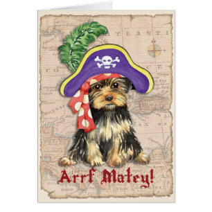 Carte de voeux Yorkie Pirate