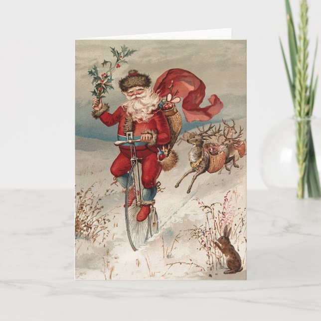 Carte de voeux Yule vintage (Devant)