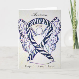 Carte de voeux Zebra Awareness Ribbon Angel