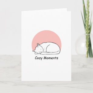 Carte de vœux zen de chat endormi minimaliste