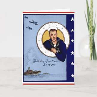 Carte de voile vintage pour l'anniversaire militai