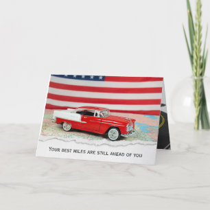 Carte de voiture Chevy 1955 pour la retraite