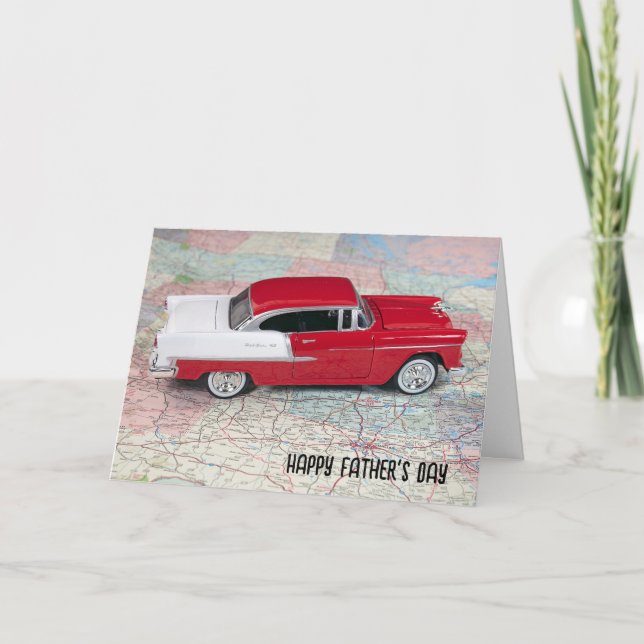 Carte de voiture Chevy fête des pères 1955 (Devant)