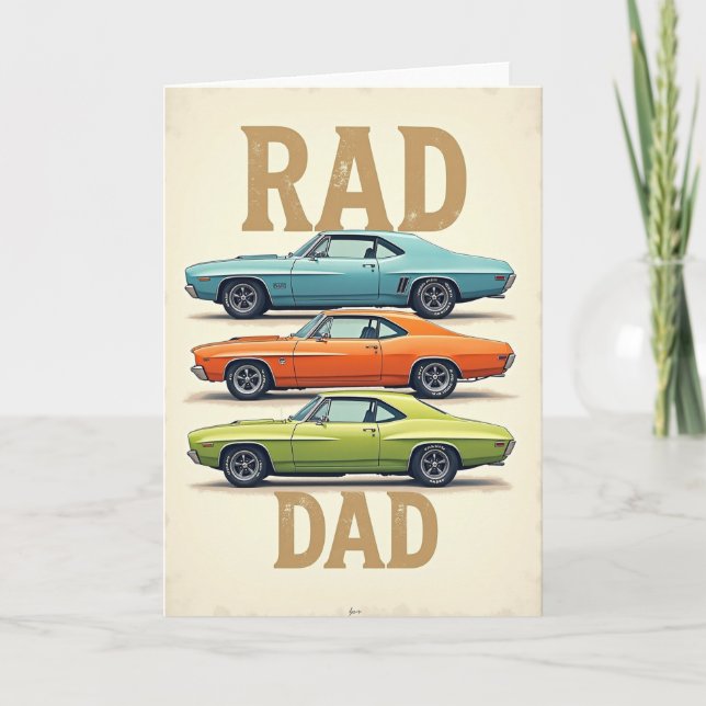 Carte de voiture classique d'art de papas cools (Devant)
