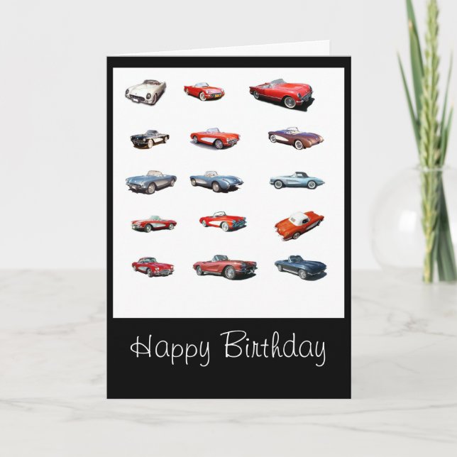 Carte de voiture d'anniversaire joyeux (Devant)