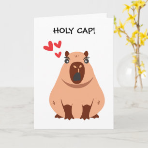 Carte de voiture de voeux "JE T'AIME" Cappybara mi