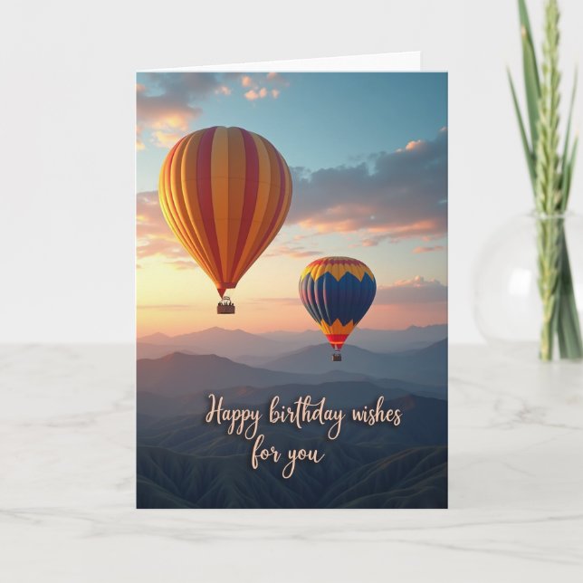 Carte de vol en montgolfière joyeuse (Devant)