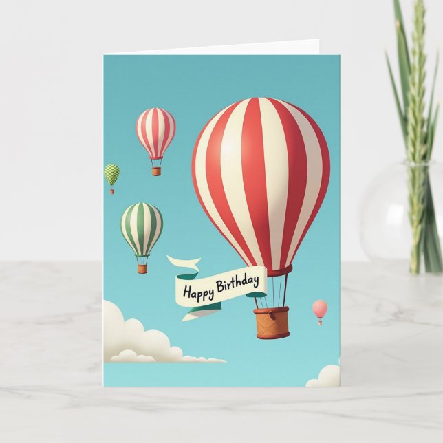 Carte de vol en montgolfière pour anniversaire (Devant)