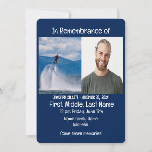 Carte de vol Invitation Memorial Service