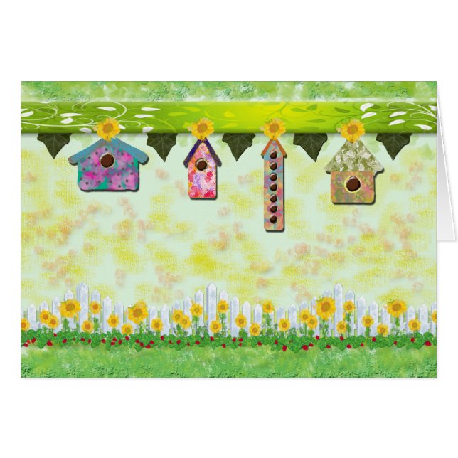 Carte de volières au printemps (Devant horizontal)