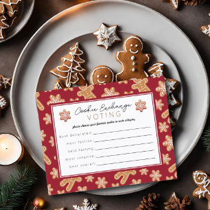 Carte de vote bulletin de vote Noël Cookie Exchang